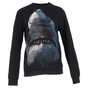 Givenchy Shark Printed Crewneck Sweater in Black Cotton