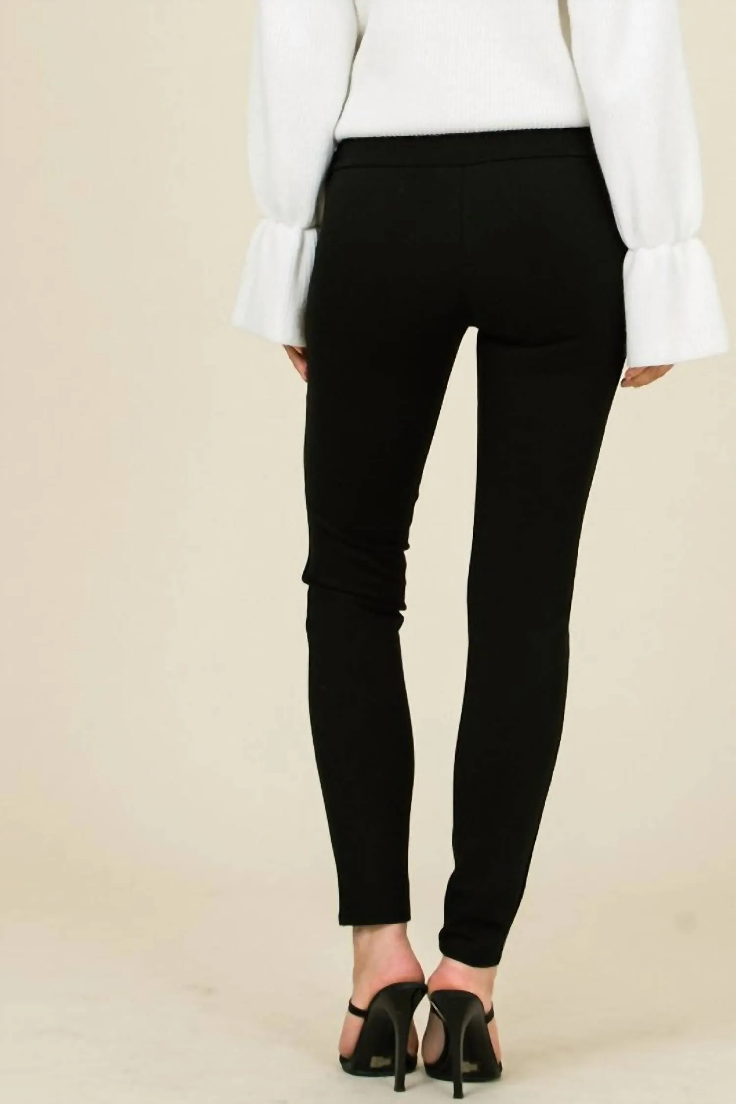 High Waisted Ponte Pant In Black