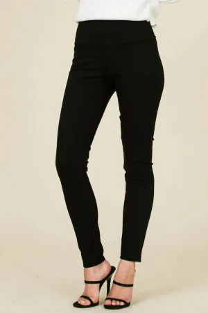 High Waisted Ponte Pant In Black