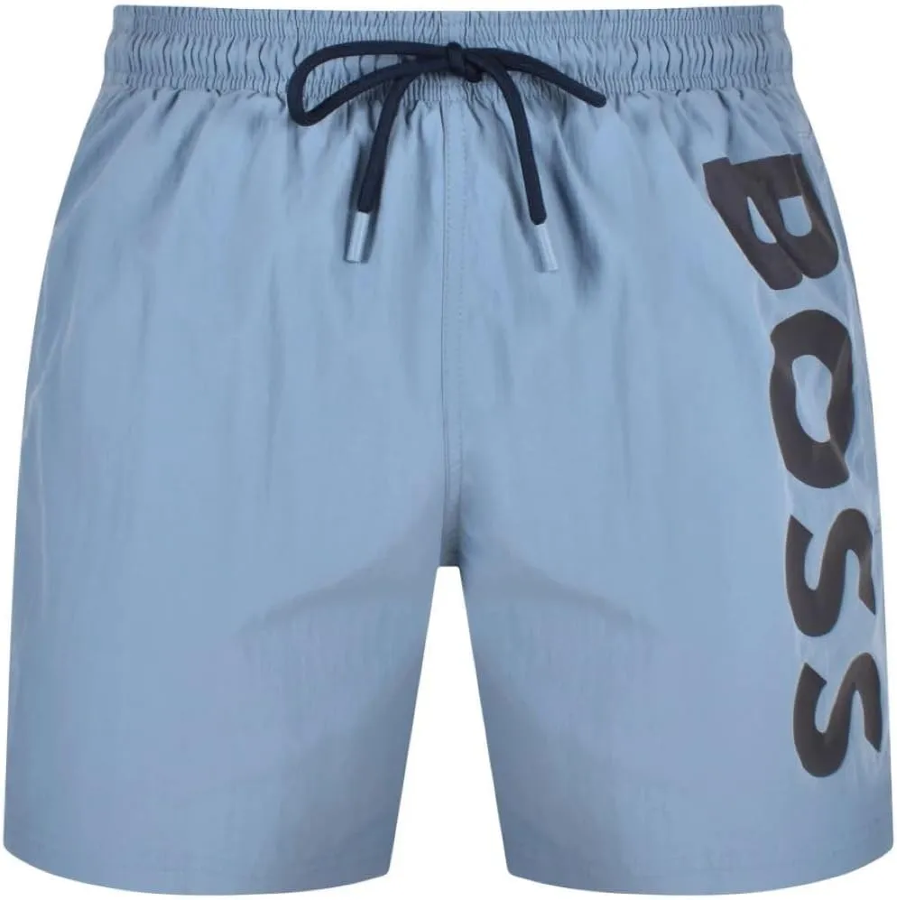 Hugo Boss Men's Octopus Swim Trunks, Light Blue Berry