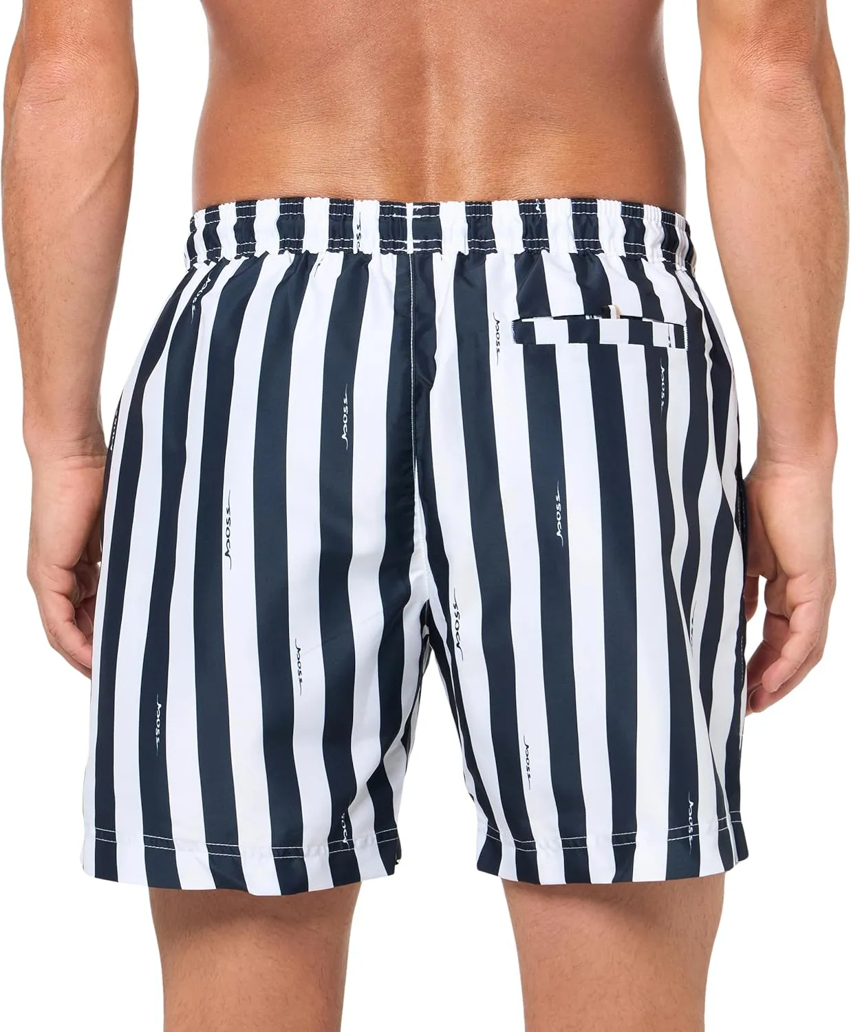 Hugo Boss Men's Teo Vertical Stripe Swim Shorts, Navy