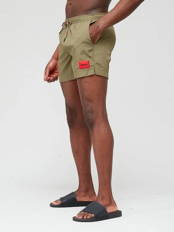Hugo Men's Dominica Swim Shorts, Olive Green