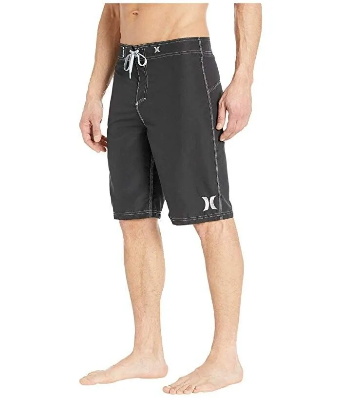 Hurley One Only Boardshort 22 Men's 42in Black Wolf Grey Drawstring Waist ERK880