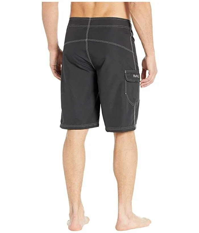 Hurley One Only Boardshort 22 Men's 42in Black Wolf Grey Drawstring Waist ERK880
