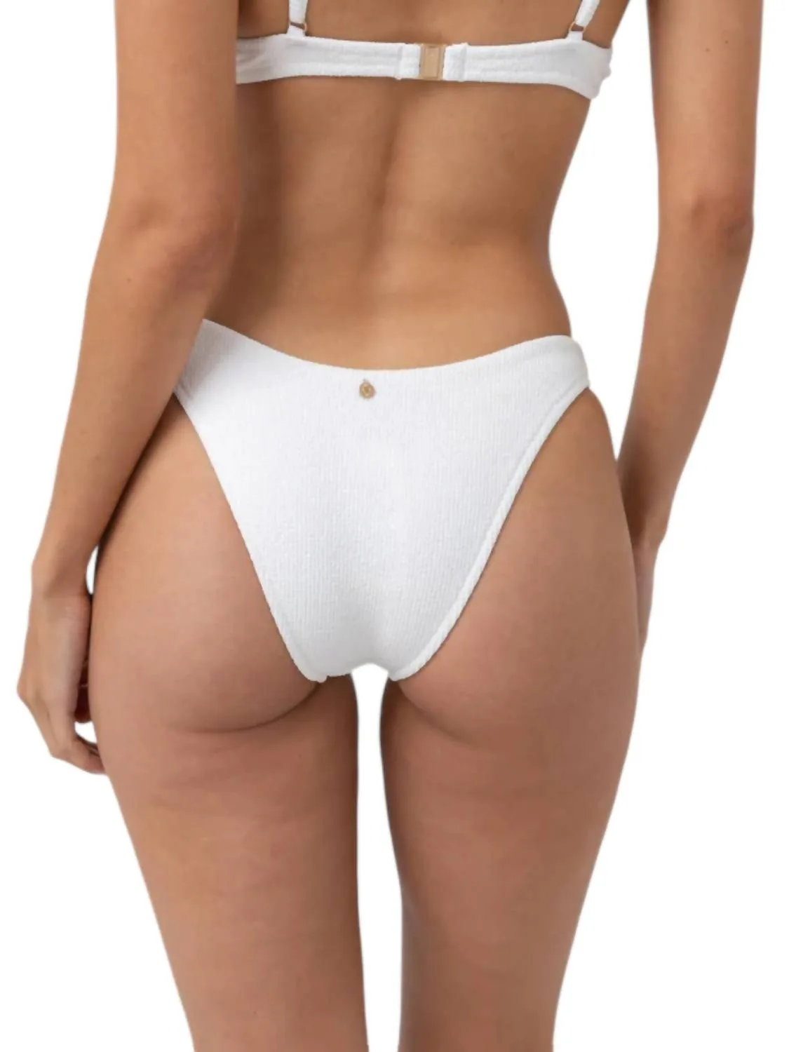 Isla Rib Eco Hi Cut Pant In White