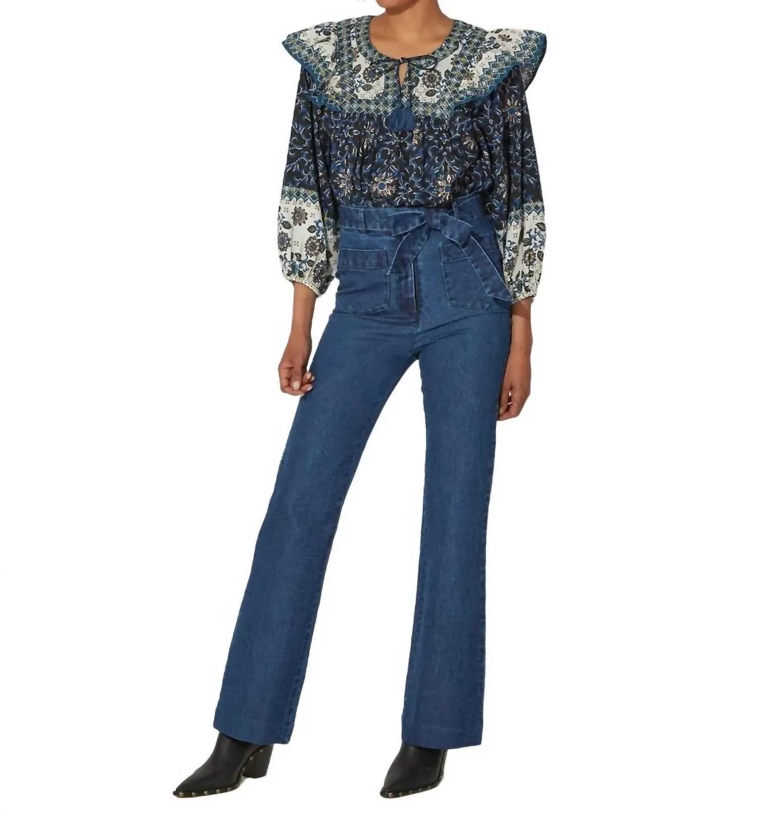 Isra Trouser In Medium Wash Indigo