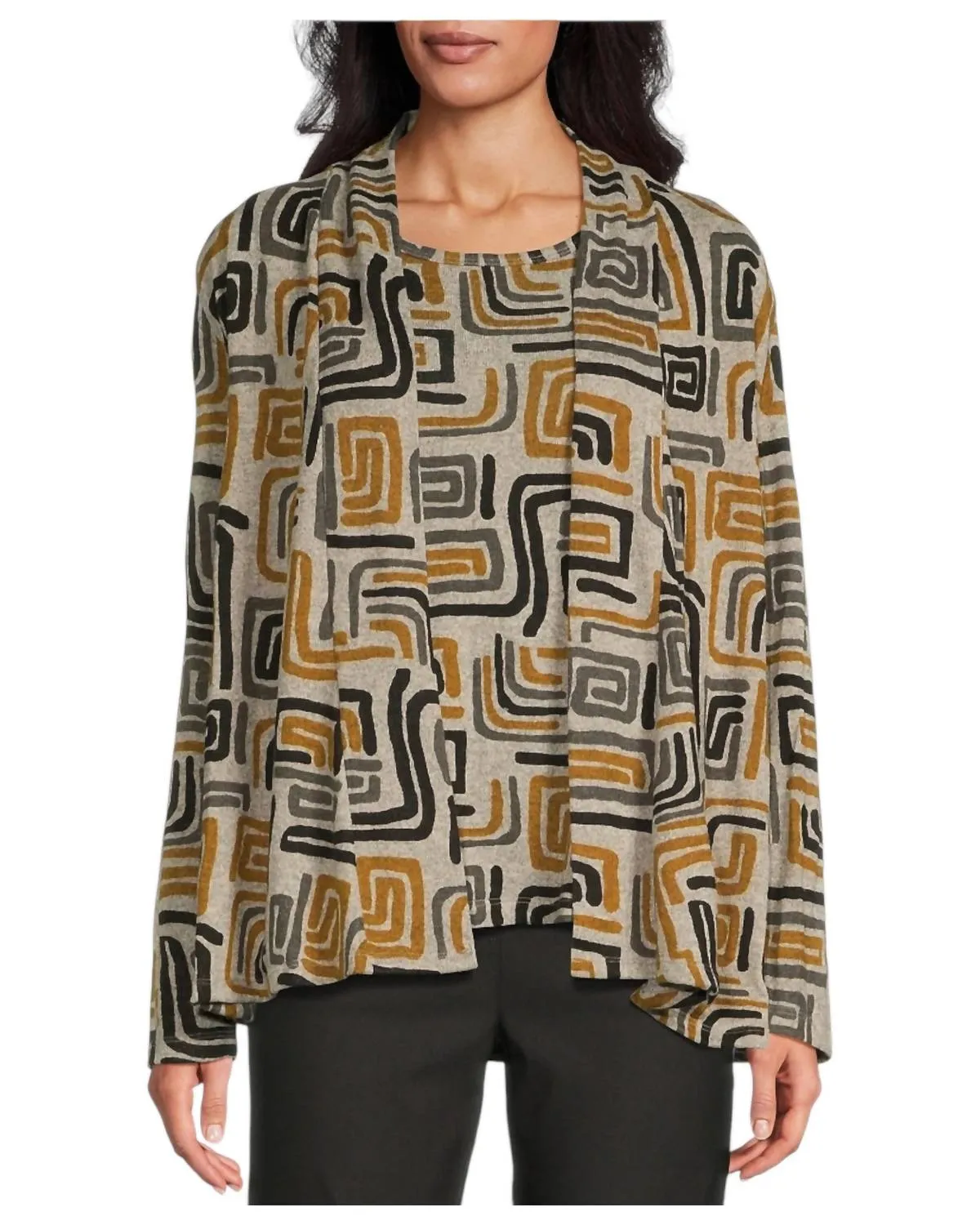 Jacket & Tank Set In Abstract Multi