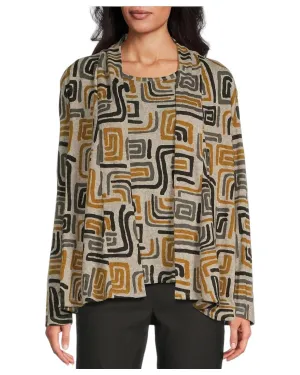 Jacket & Tank Set In Abstract Multi