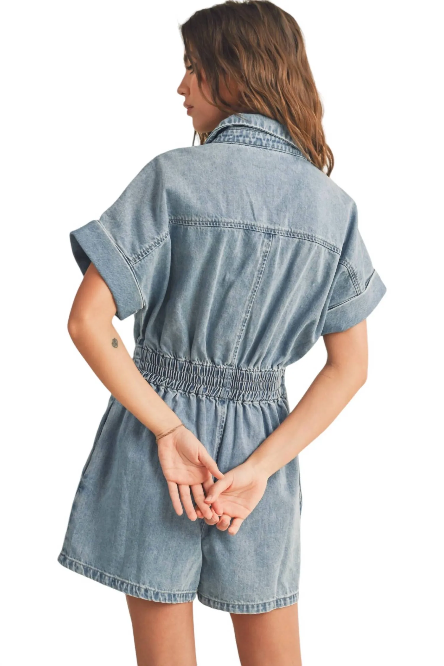 Julie Shorts Romper In Denim