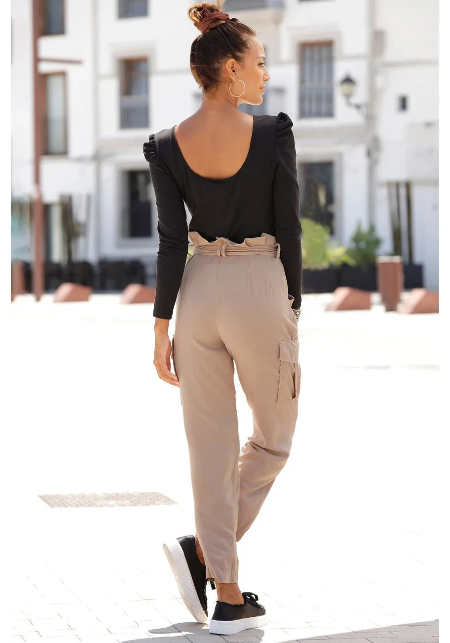 LASCANA Women's Paperbag Waist Pants