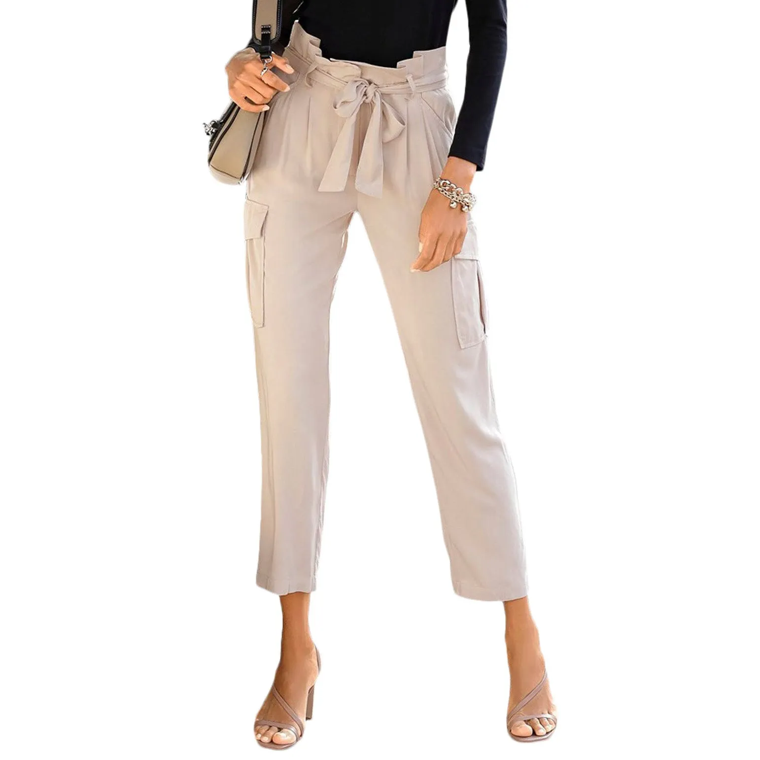 LASCANA Women's Paperbag Waist Pants