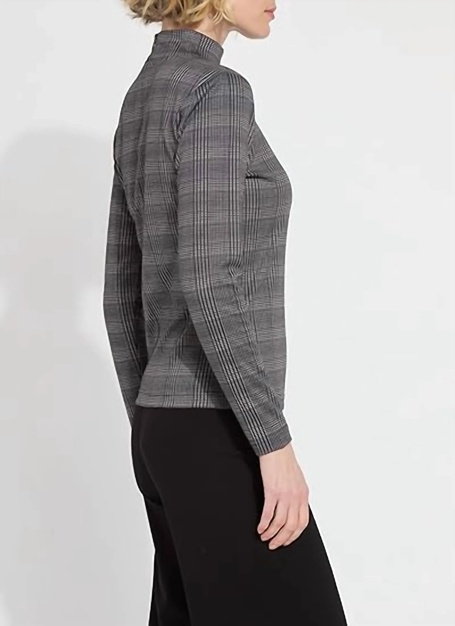 Lena Ponte Turtleneck Top In Opposite Check