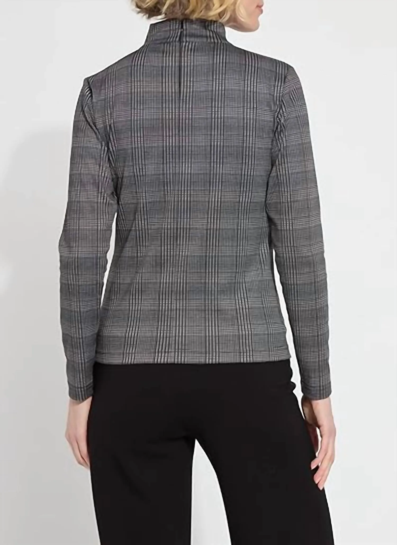 Lena Ponte Turtleneck Top In Opposite Check