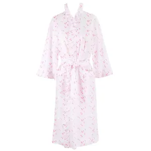 Lily Cotton Ruffle Robe In Pink