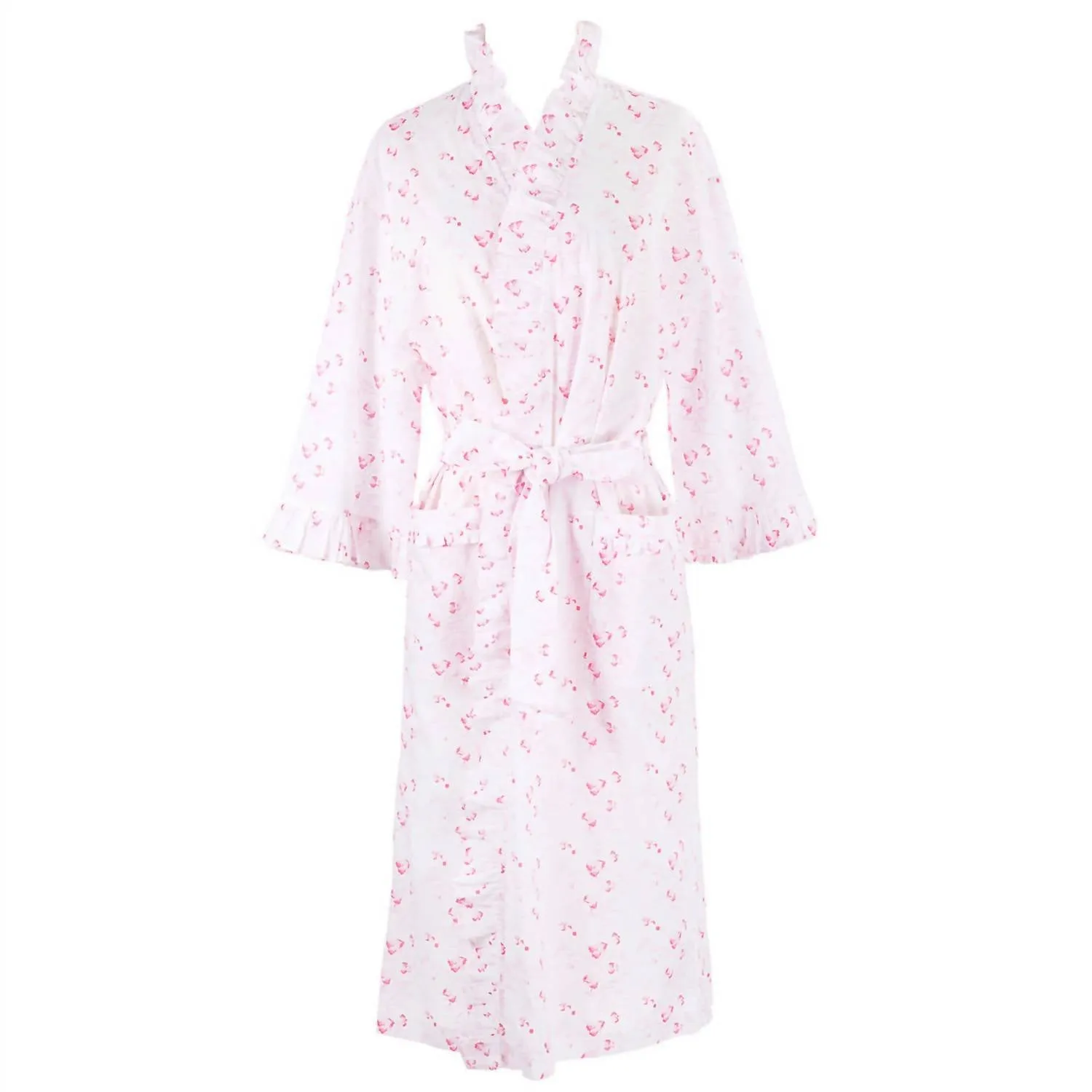 Lily Cotton Ruffle Robe In Pink