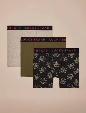 Lucky Brand 3 Pack Stretch Boxer Briefs