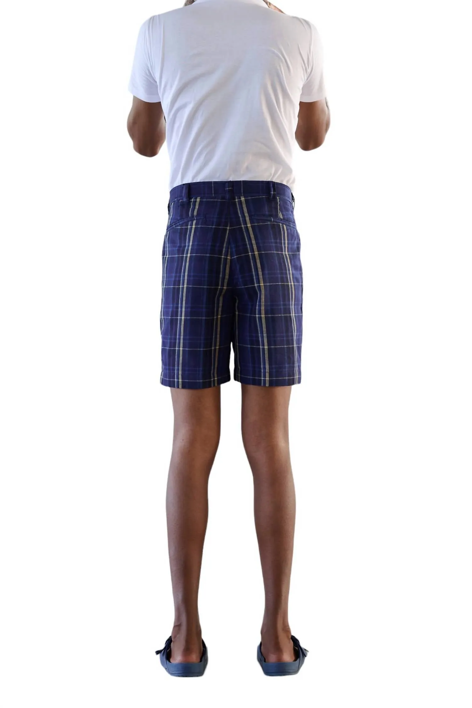 Madras Summer Short In Navy Plaid