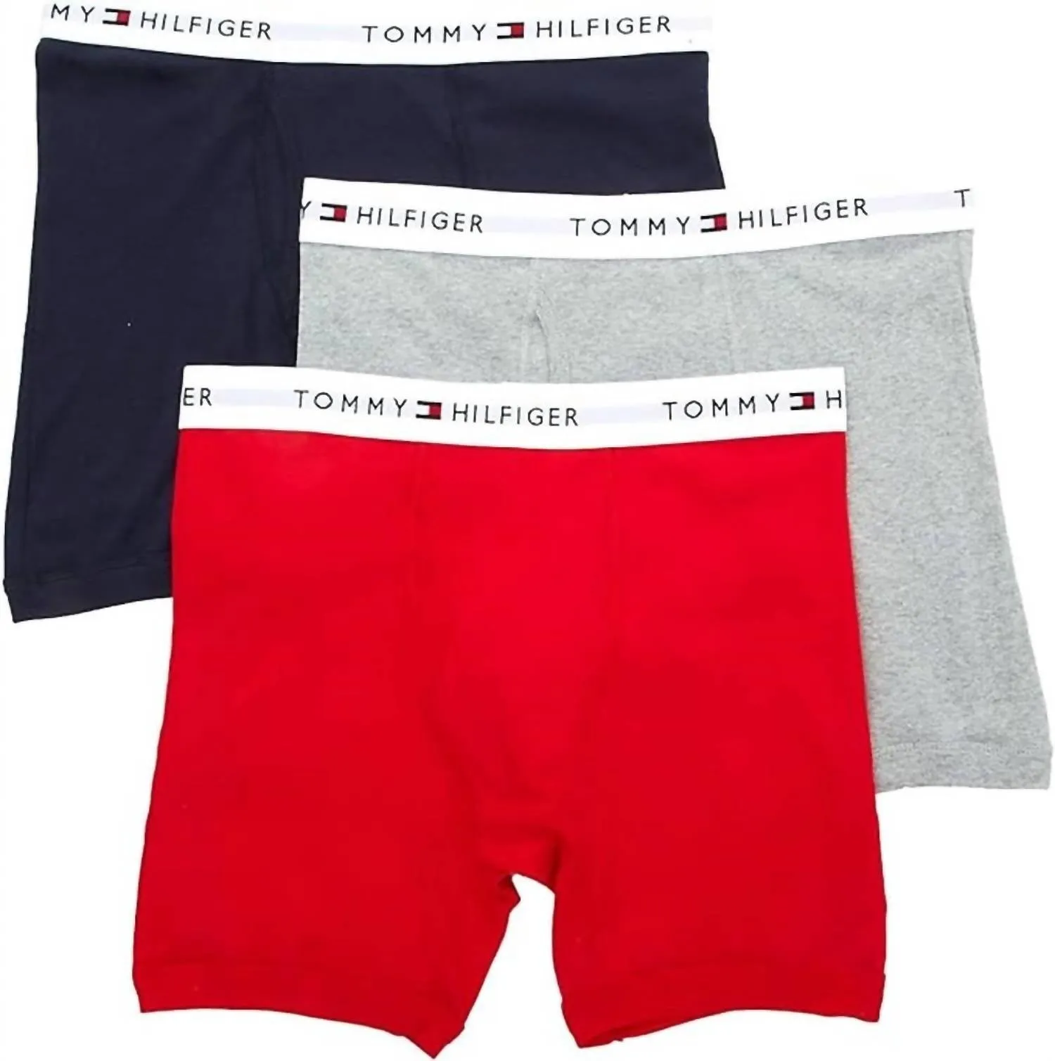 Men's 3-Pack Cotton Classic Boxer Brief In Navy/red/grey