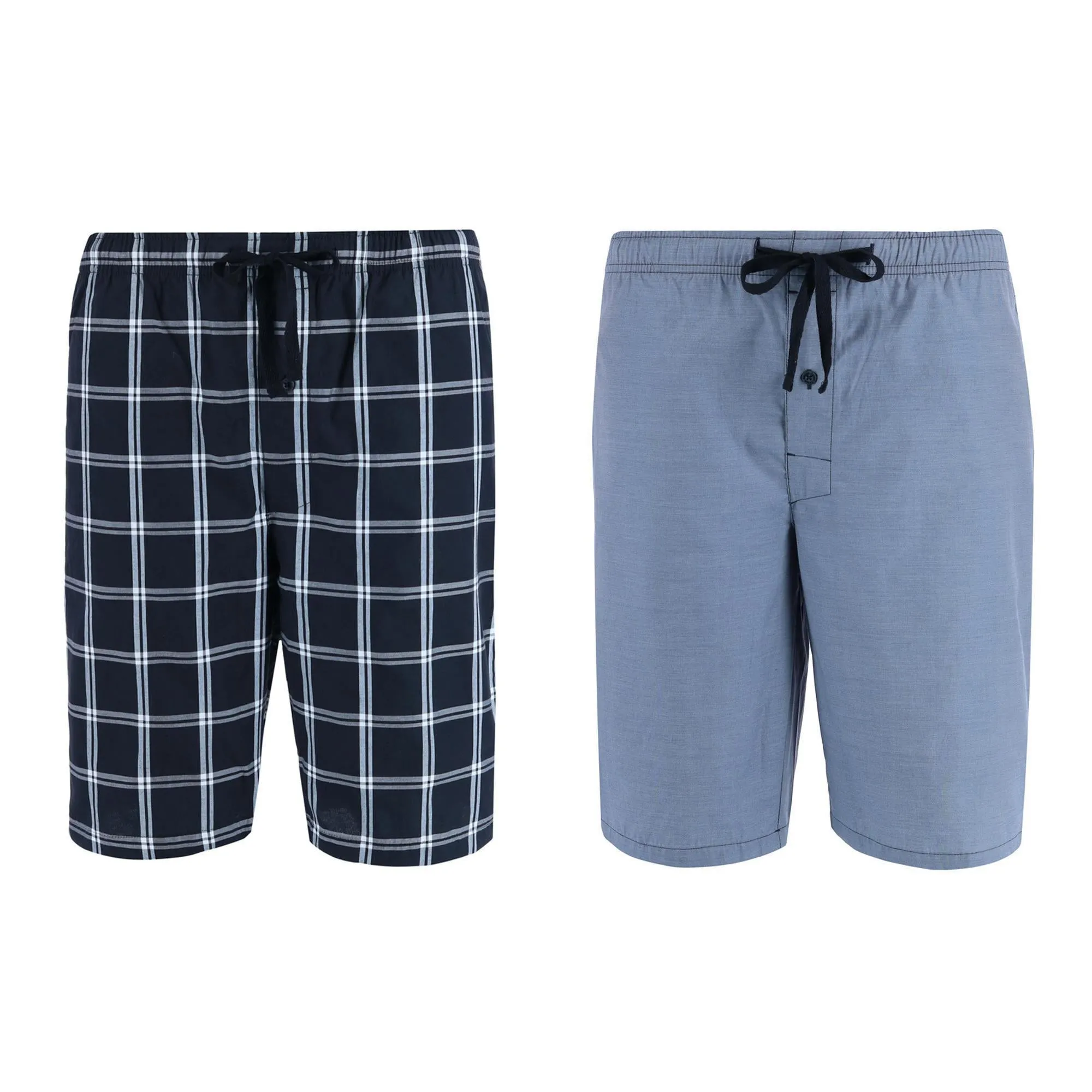 Men's Big and Tall Woven Cotton Pajama Sleep Shorts (Pack of 2)