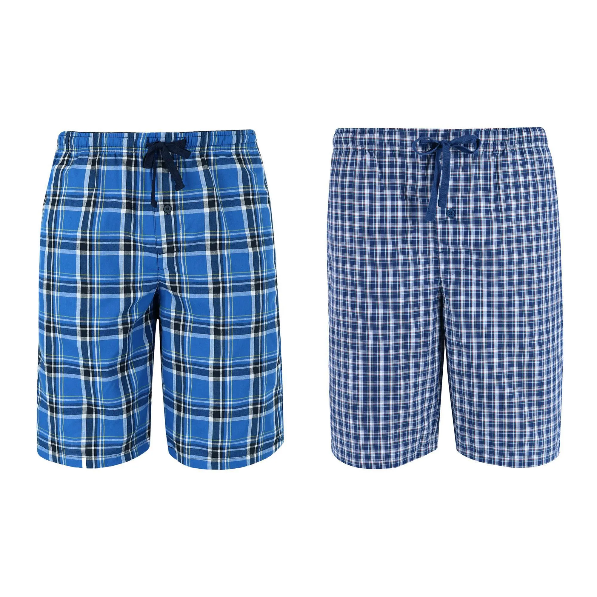Men's Big and Tall Woven Cotton Pajama Sleep Shorts (Pack of 2)