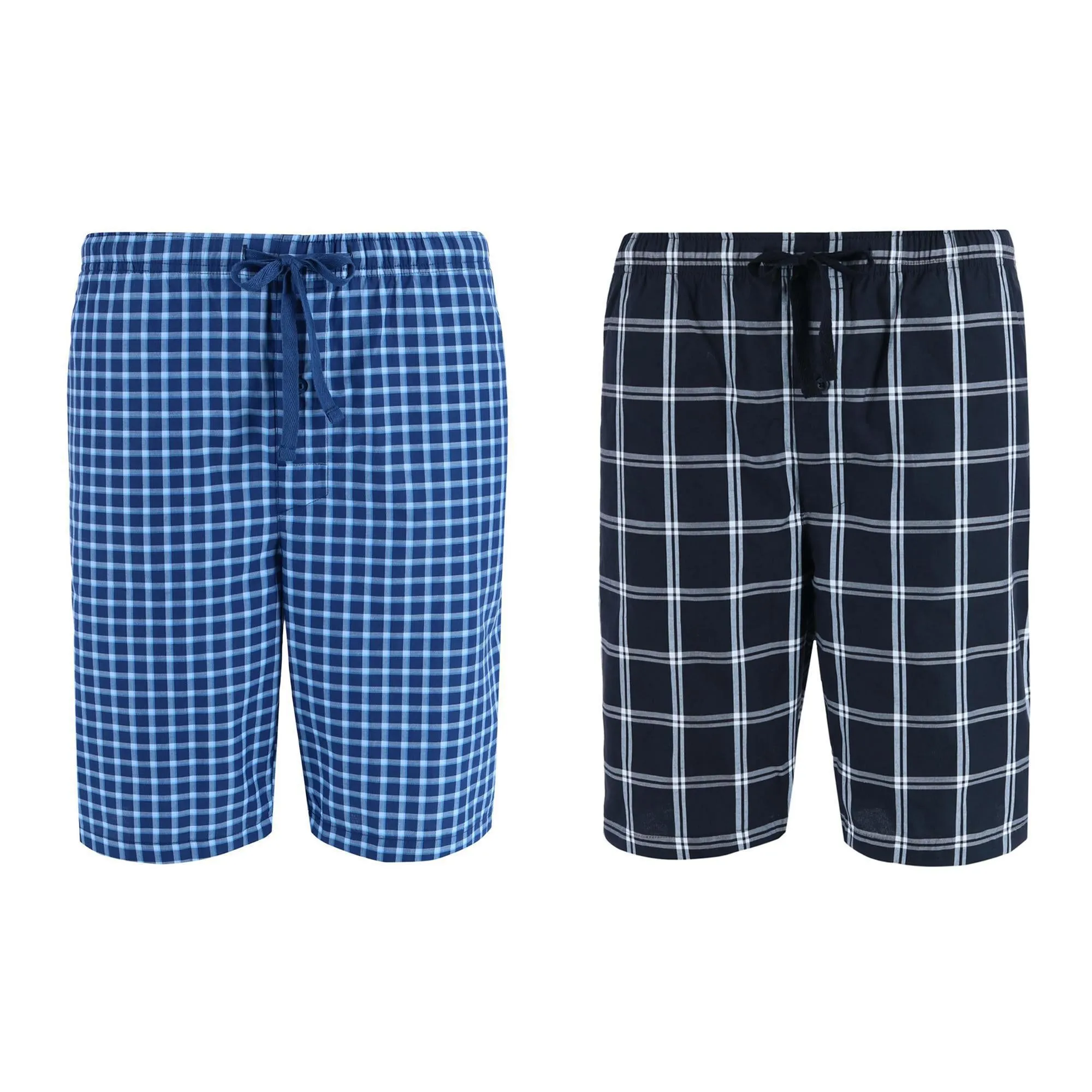 Men's Big and Tall Woven Cotton Pajama Sleep Shorts (Pack of 2)