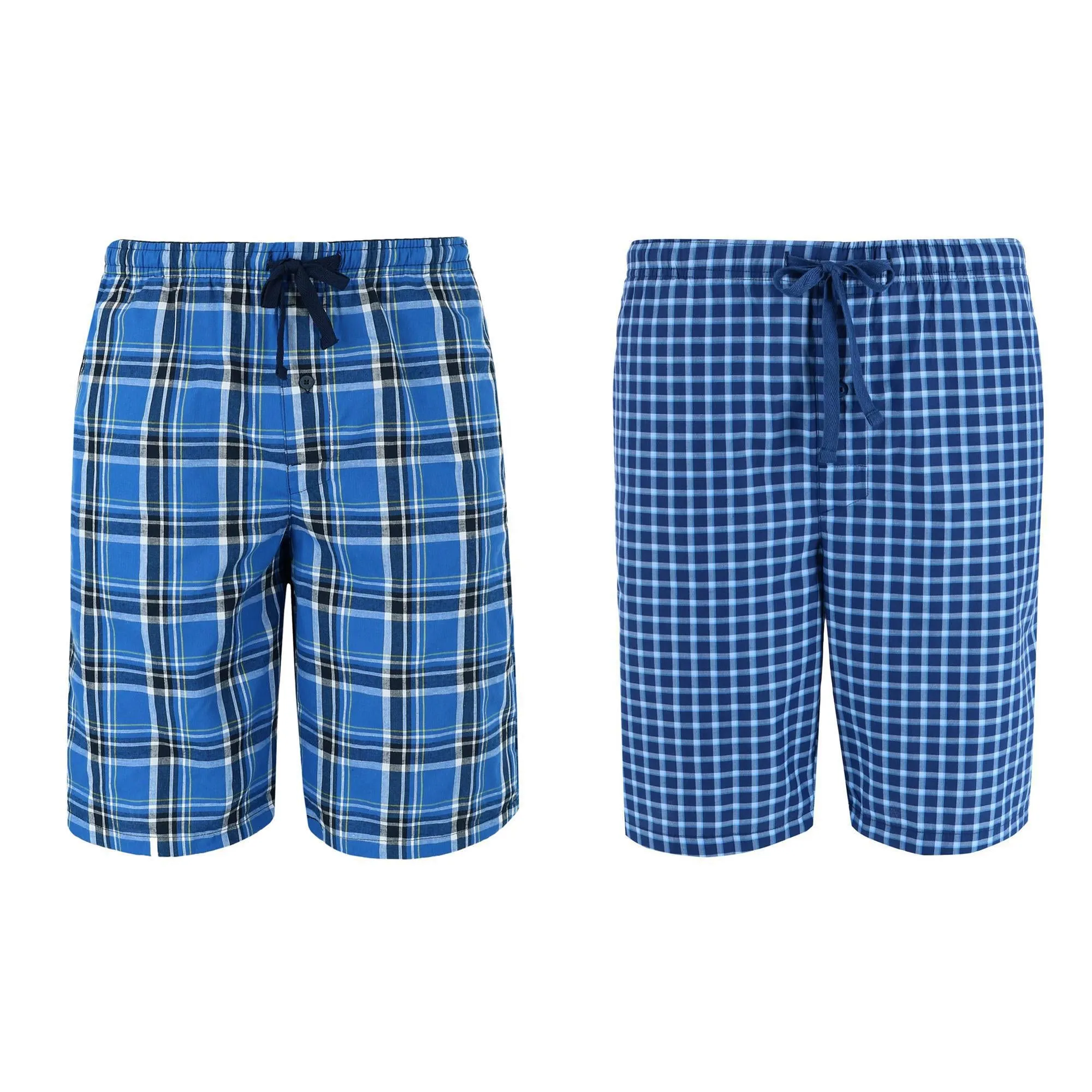 Men's Big and Tall Woven Cotton Pajama Sleep Shorts (Pack of 2)