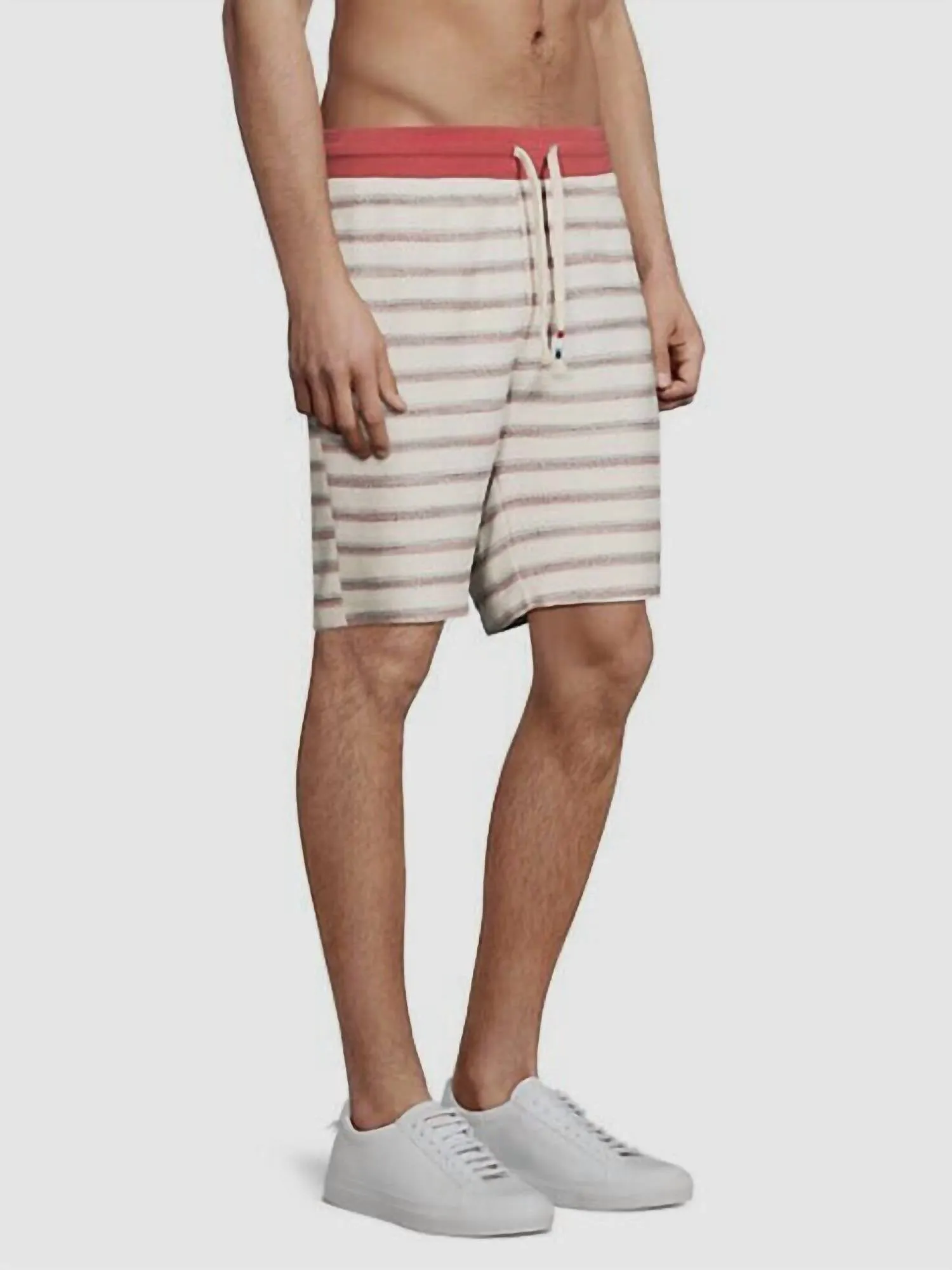 Men's Boucle Short In Natural Stripe