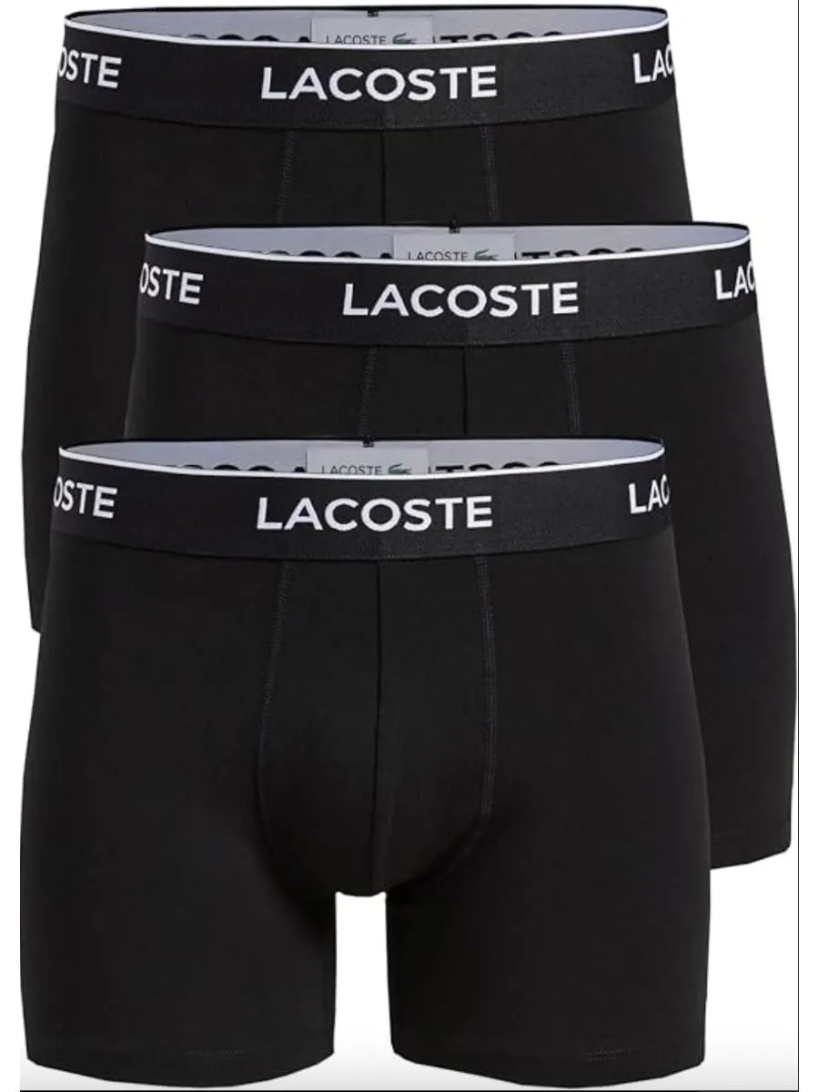 Men's Casual Classic 3 Pack Cotton Stretch Boxer Briefs In Black