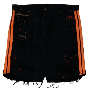 Men's Denim Short In Black/orange