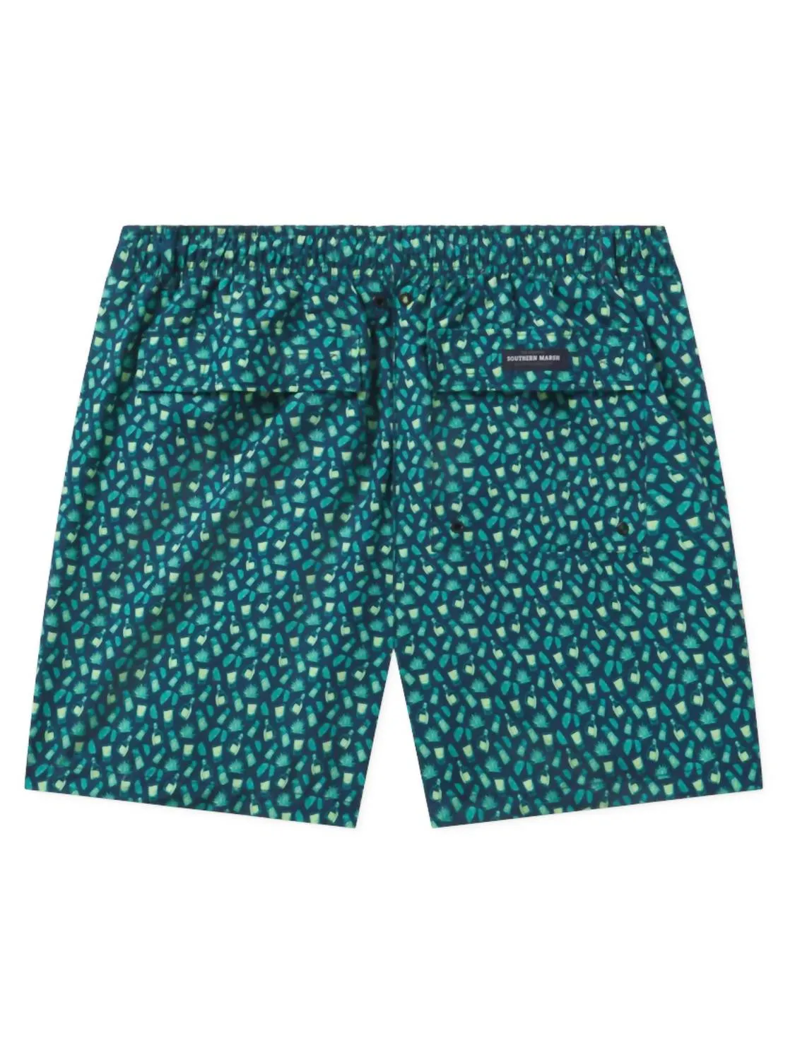 Men's Harbor Salt & Lime Swim Trunk In Navy & Mint Limes