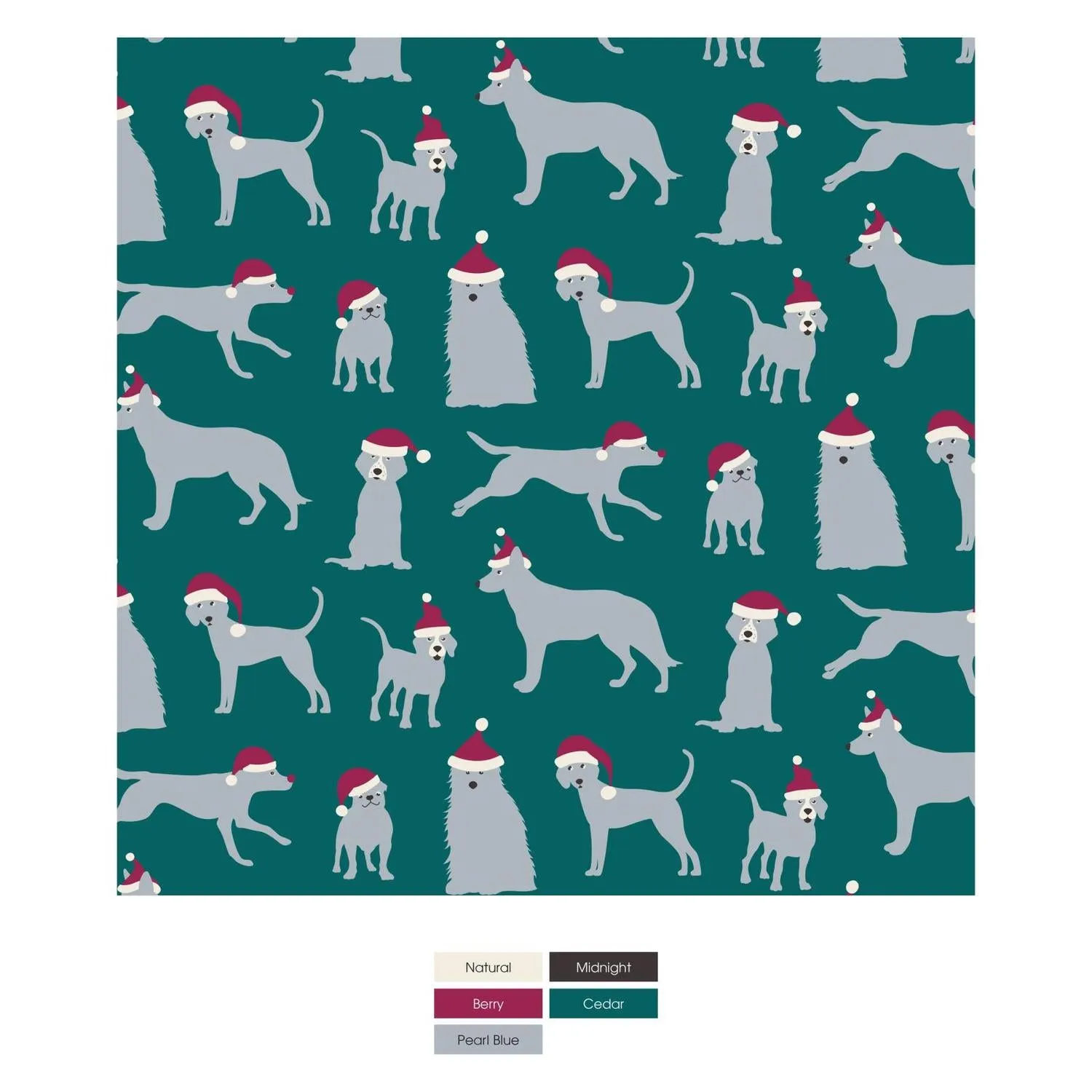 Men's Long Sleeve Pajama Set In Cedar Santa Dogs