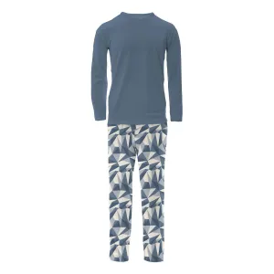 Men's Long Sleeve Pajama Set In Winter Ice