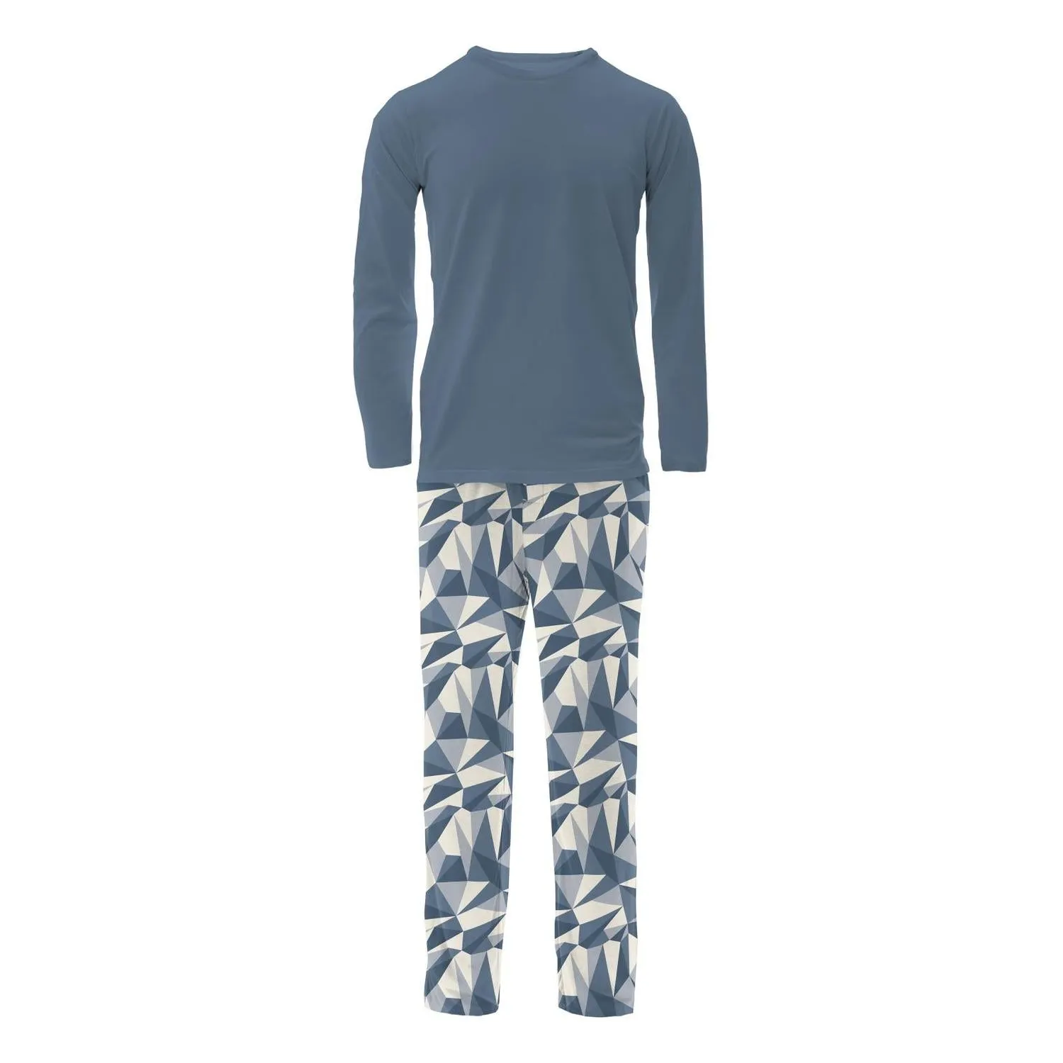 Men's Long Sleeve Pajama Set In Winter Ice