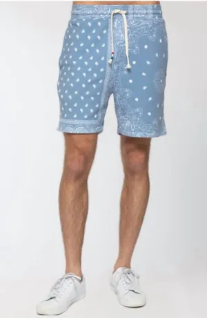 Men's Patchwork Short In Blue