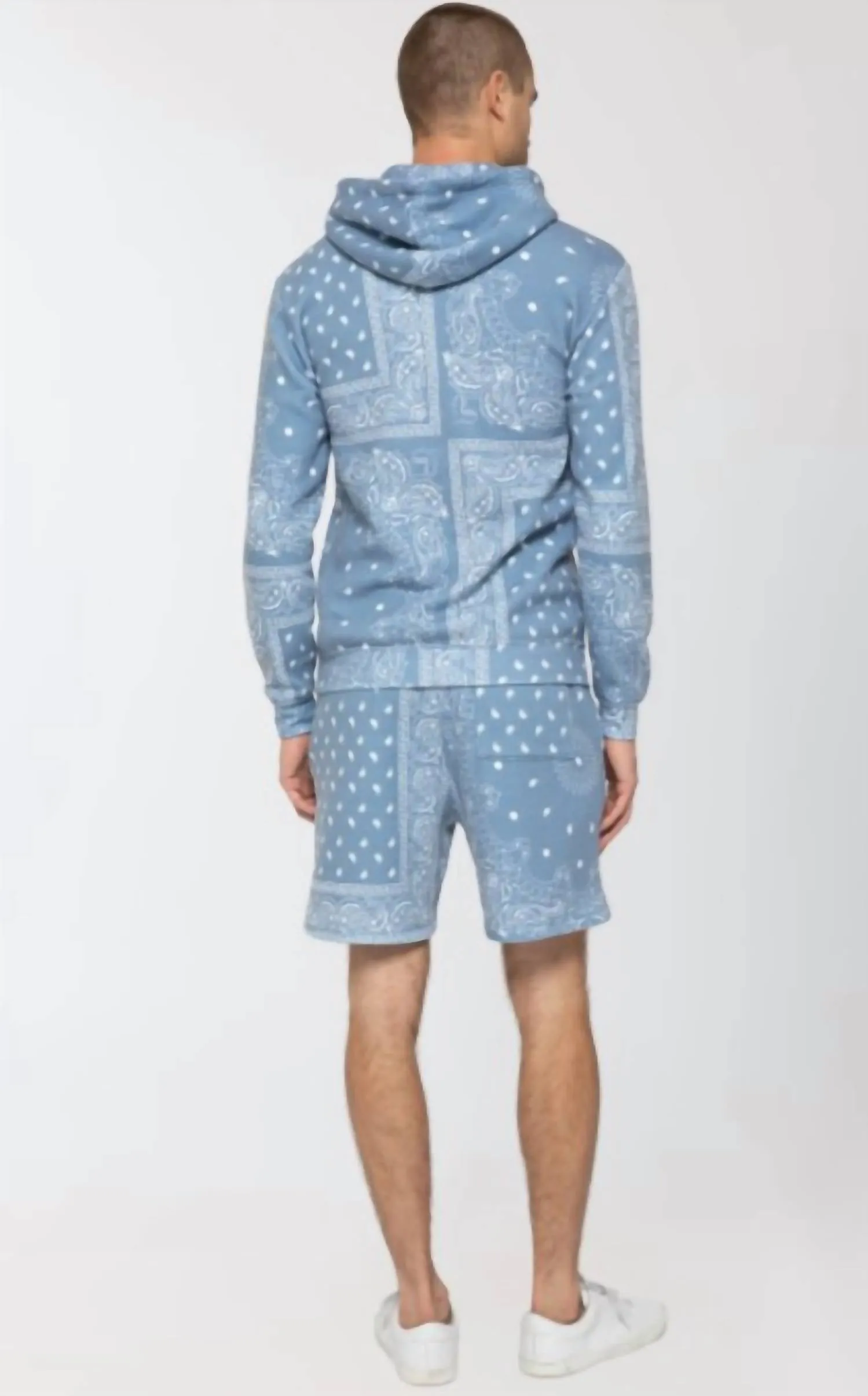 Men's Patchwork Short In Blue