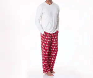 Men's Print Pajama Pants In Crimson Gnomes