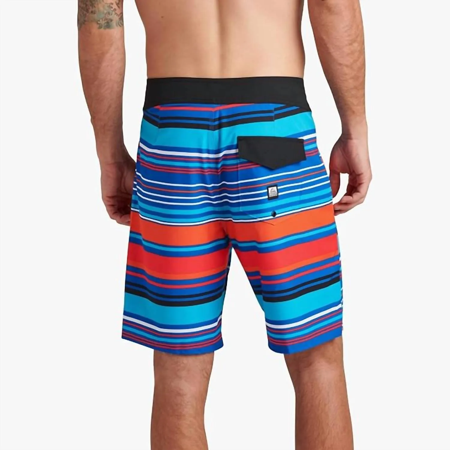 Men's Sharpe Board Short In Striped Blue Red