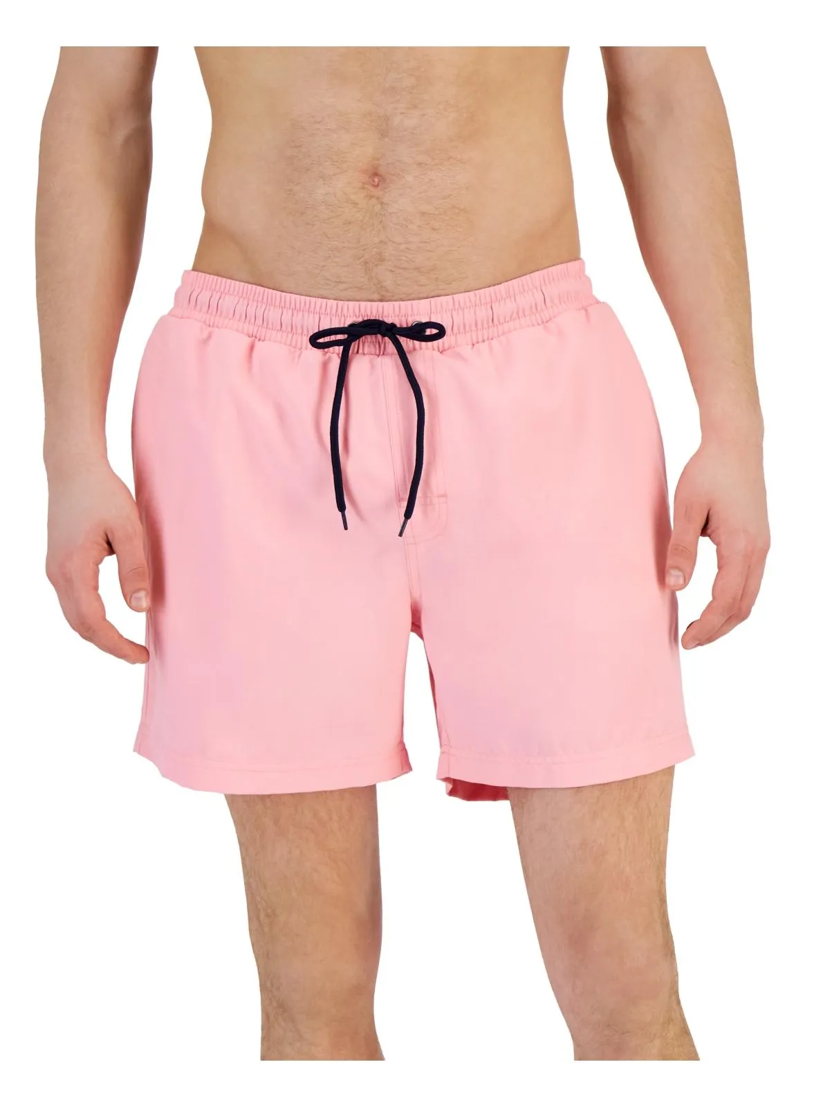 Mens Solid Polyester Swim Trunks