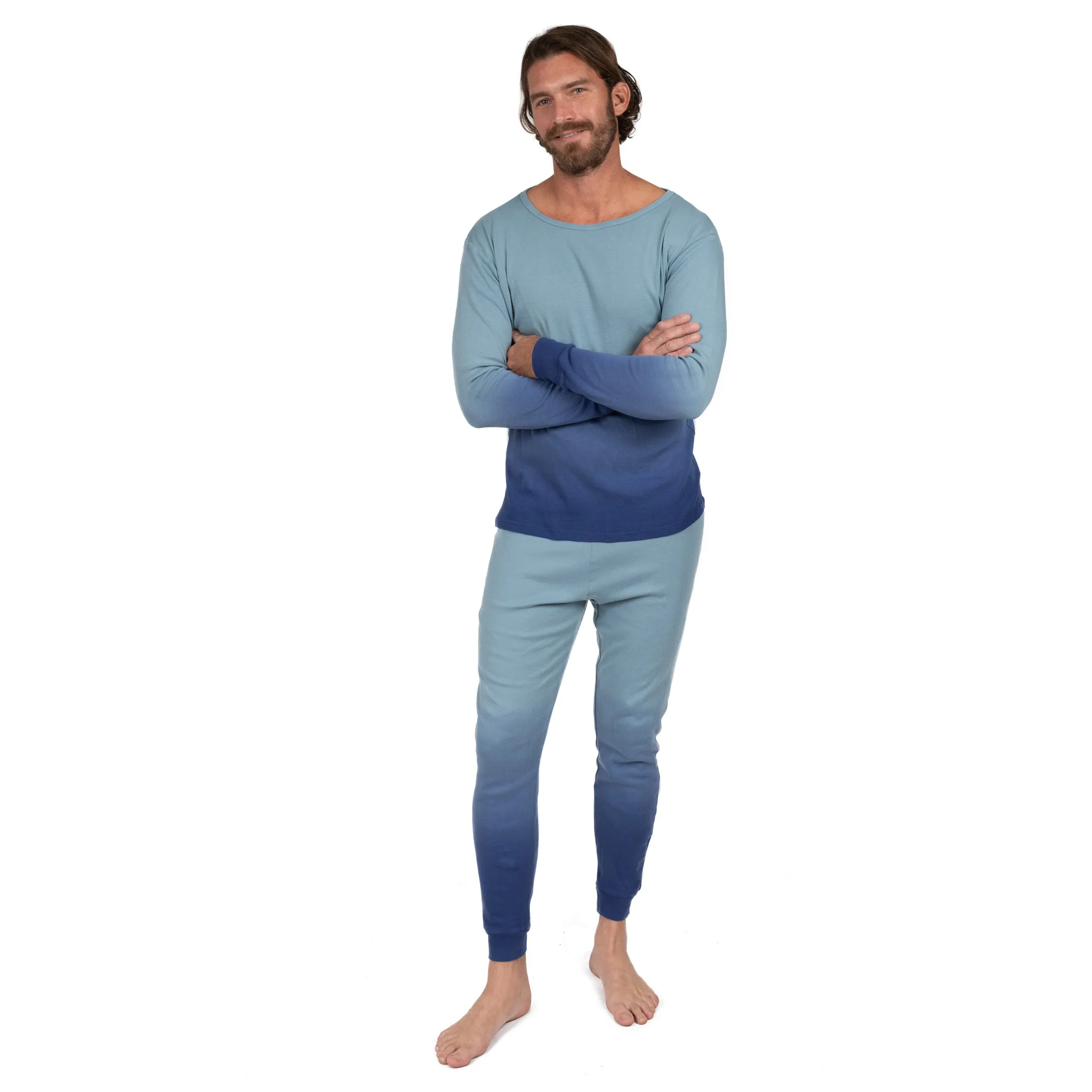 Mens Two Piece Cotton Pajamas Tie Dye