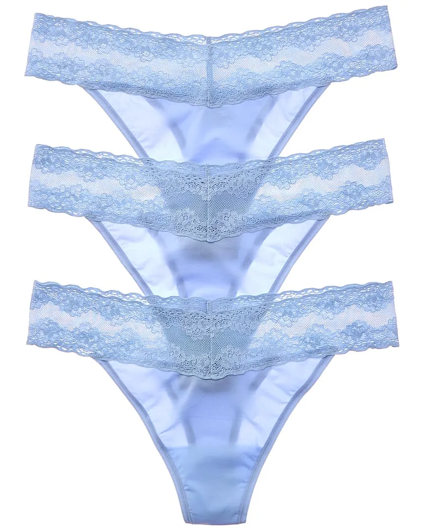 Natori Set of 3 Bliss Perfection One Size Thongs