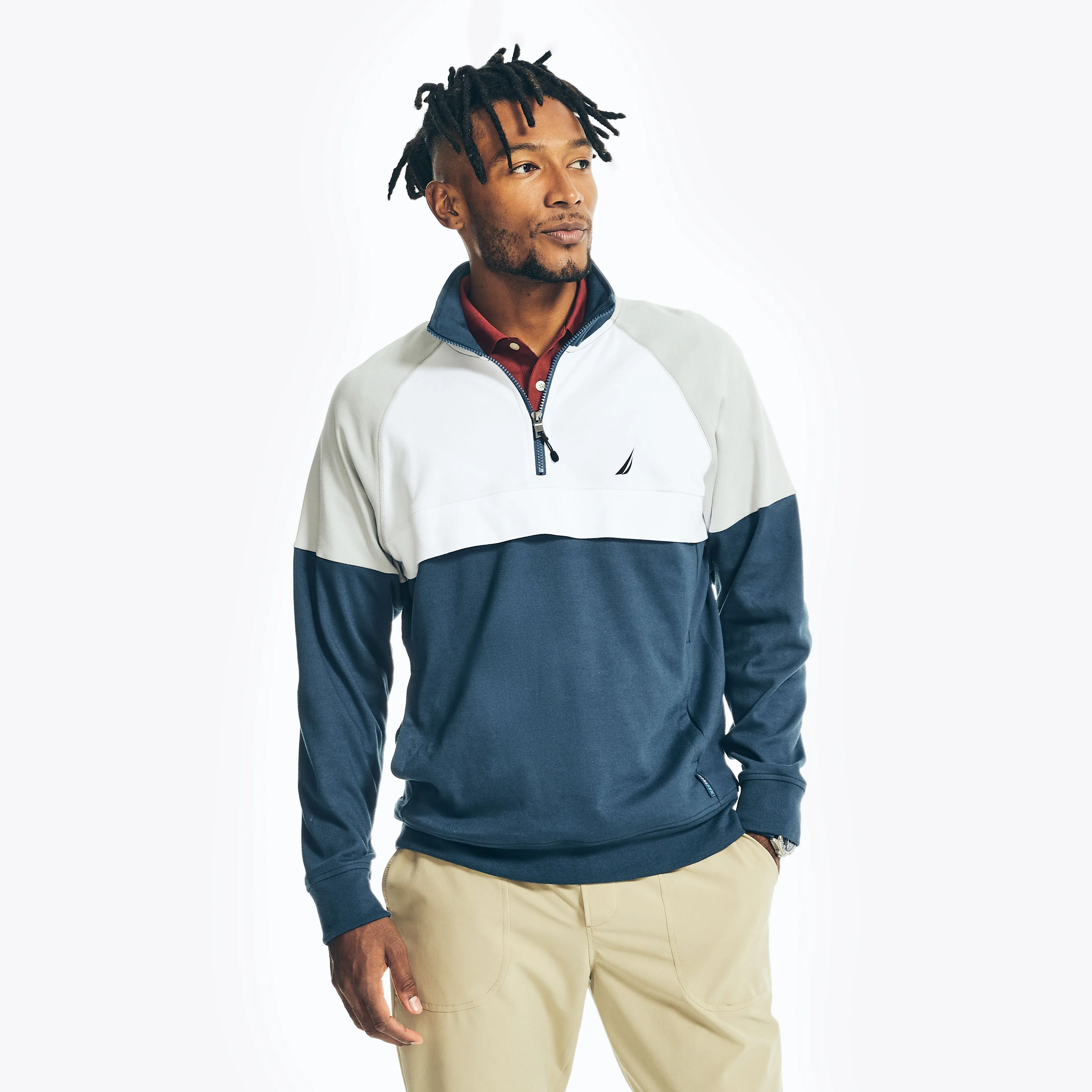 Nautica Mens Navtech Quarter-Zip Sweatshirt