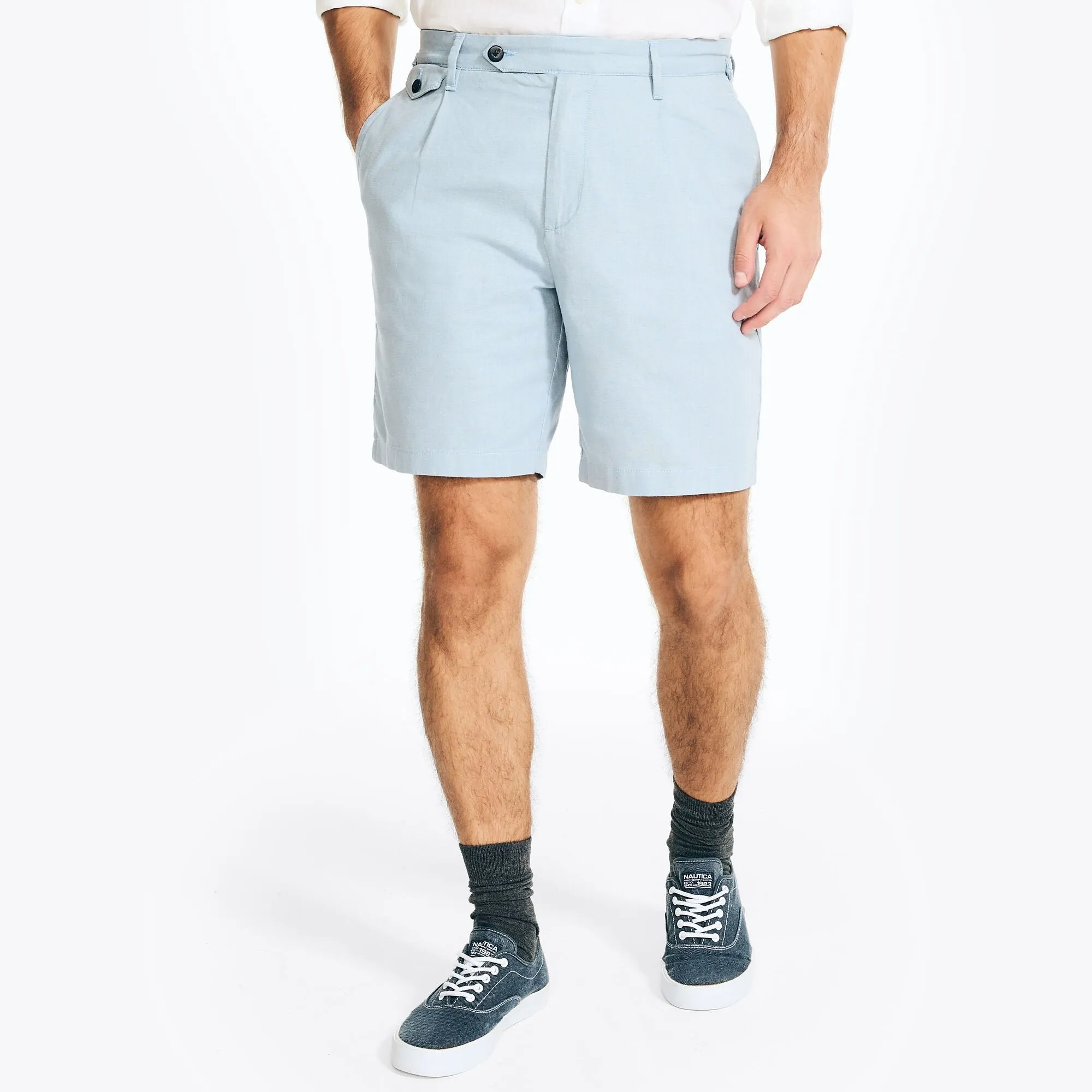 Nautica Mens Sustainably Crafted 8.5" Pleated Short