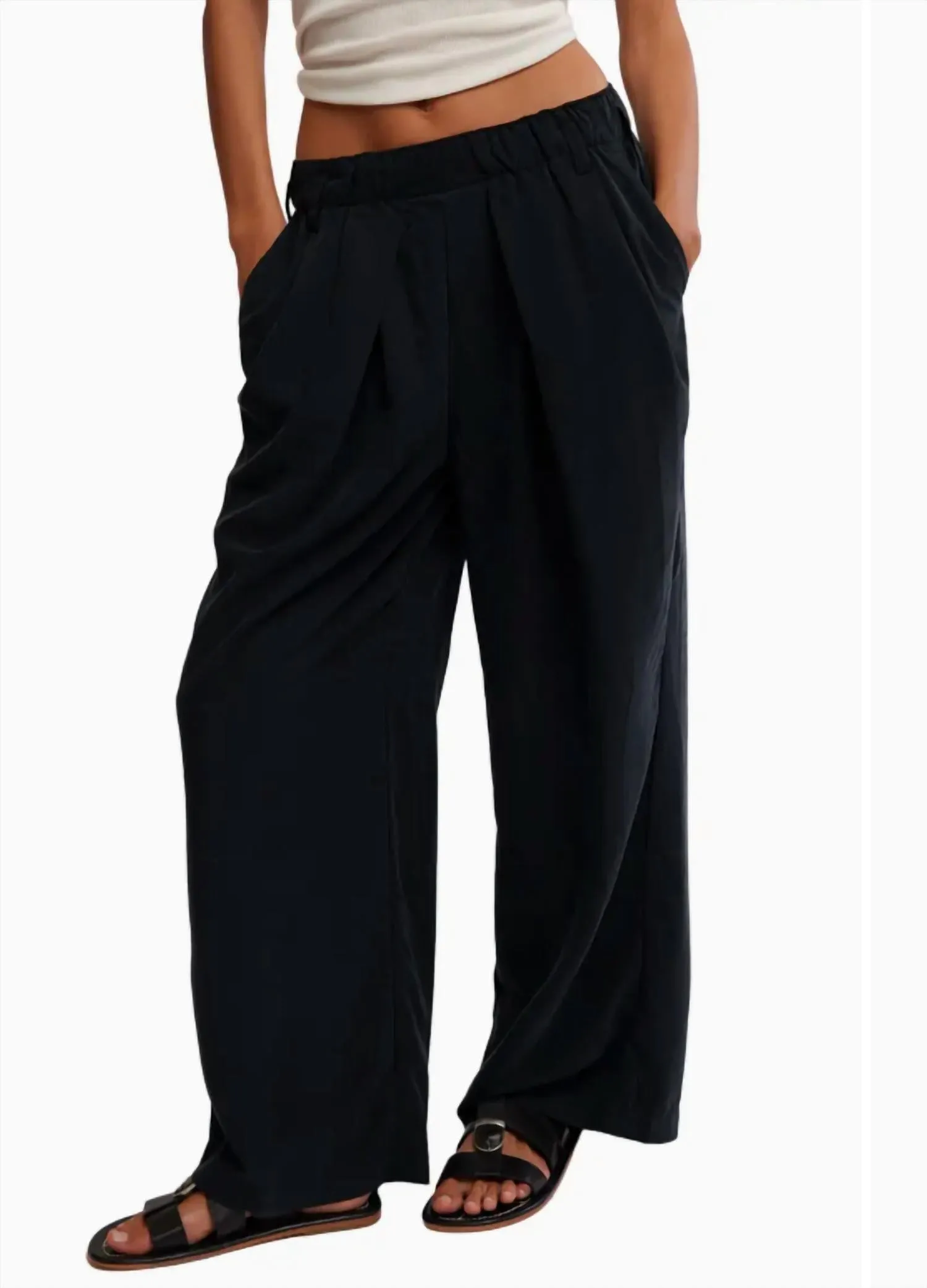 Nothin' To Say Wide Leg Pants In Black