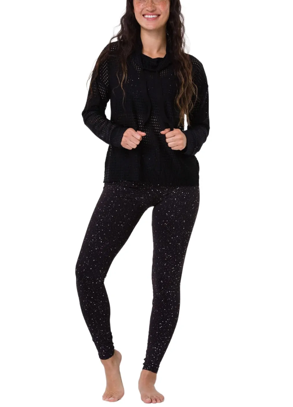 Onzie Yoga Mesh Cowl Neck Top 3763