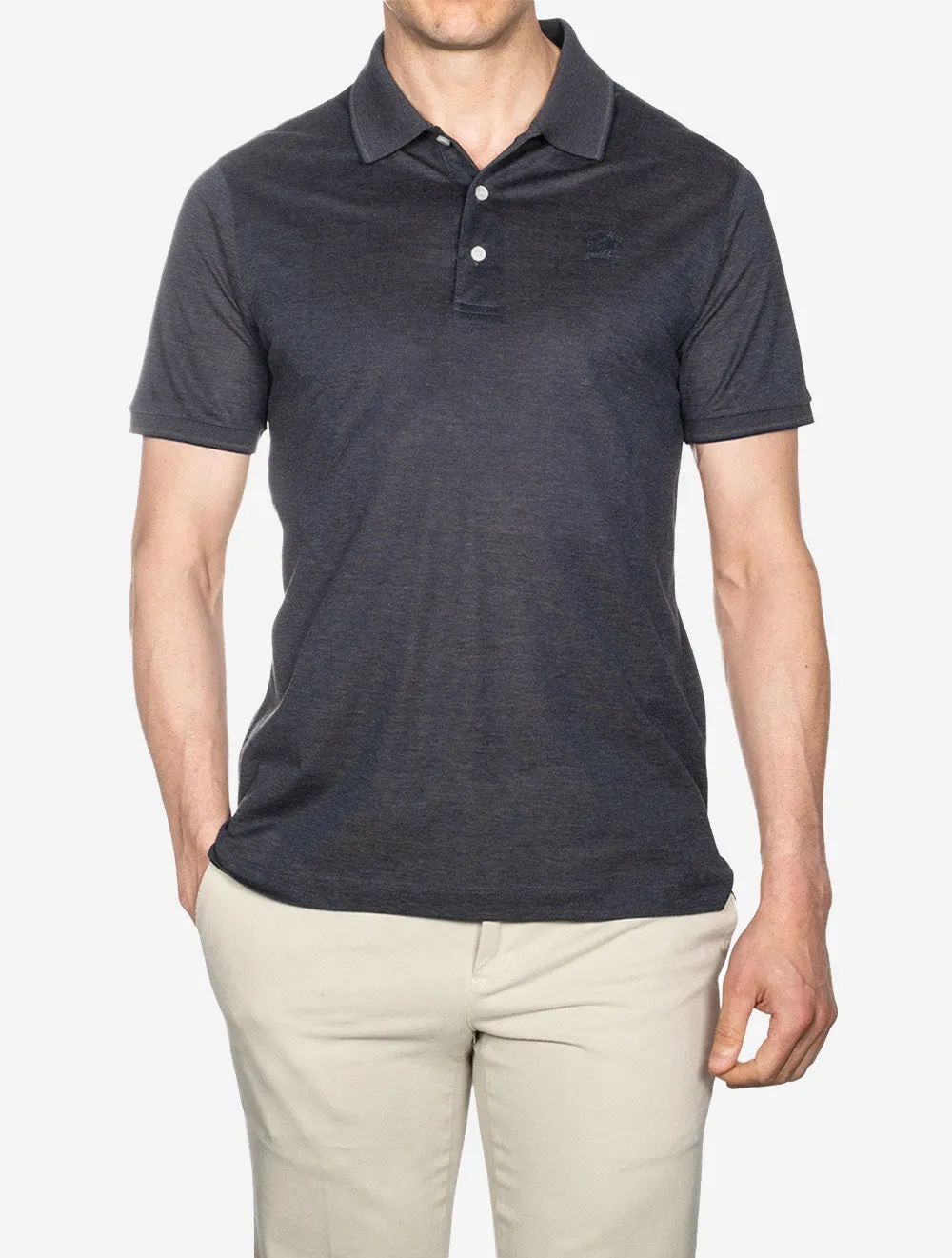 Piqu�� Tech Polo Grey