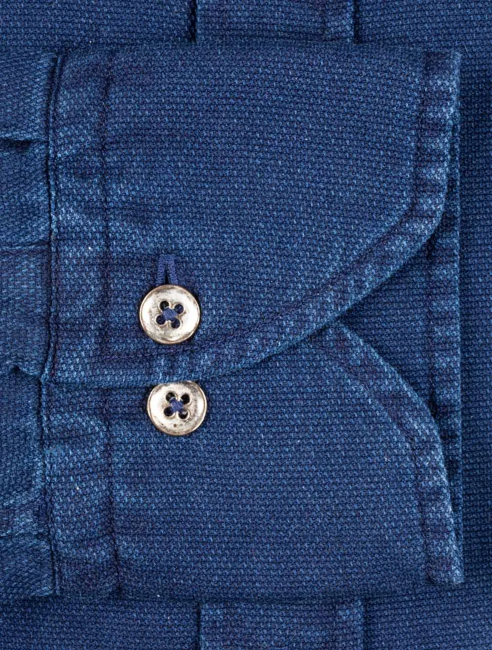 Pique Weave Denim Shirt Navy