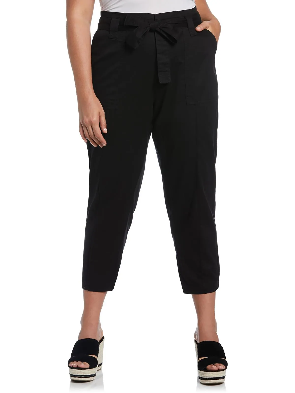 Plus Womens Twill High Rise Cargo Pants