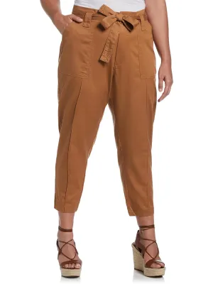 Plus Womens Twill High Rise Cargo Pants