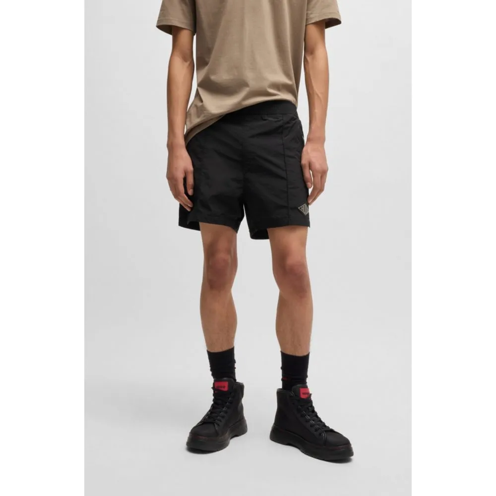 Poplin shorts with logo print