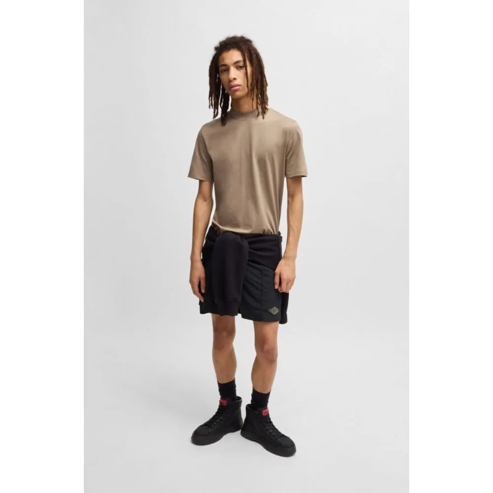 Poplin shorts with logo print